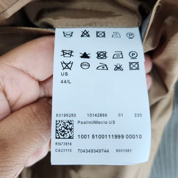 Hugo Boss Virgin Wool Blazer Mens 44L Light Brown Pinstripe Formal Workwear - Picture 9 of 13